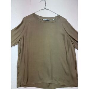 Vince 100% Silk Crew Neck Sheer Top MSRP:$468